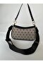 Women's Patterned Shoulder Baguette Crossbody Bag, Handbag and Shoulder Bag, Adjustable Strap , Patterned Minimalist Design