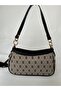 Women's Patterned Shoulder Baguette Crossbody Bag, Handbag and Shoulder Bag, Adjustable Strap , Patterned Minimalist Design - 6