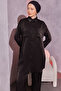 3985 Double Suit with Bead Detail on Pockets, Black - 2