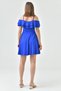 Flexible Crepe Fabric Collar, Two Layers, Flounce Strap Detail, Cobalt Blue Dress, Graduation Dress 014 - 3