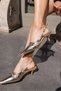 Josh Women's Golden 3-Buckle Low-Heel Shoes - 4