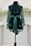 Green Bridal Veil Set, Glass Beads and Sequins Printed Henna Veil Set 6 Pieces