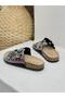24Y102-2 Women's Slippers - Double Buckle and Stone Cork Sole - 5