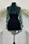 Green Bridal Veil Set, Glass Beads and Sequins Printed Henna Veil Set 6 Pieces - 3