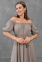 Women's Mink Cotton Fabric Madonna Collar Rope Belt Detailed Maxi Dress 6298 - 2