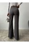 High Waist Pocket Stretchy Fabric Trousers with Grass Leg Slit Detail - 4