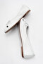 Genuine Leather White Color Bowknot Women's Flats - 6