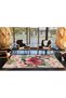 Flower Figured Pink Green Colorful Patterned Decorative Washable Carpet Miravip8447 - 3