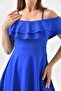 New Season Crepe Stretchy Fabric Double Layer Ruffled Neckline Strappy Mini Dress - 3