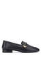 Women's Genuine Leather Black Leather Loafer Shoes
