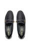 Women's Genuine Leather Black Leather Loafer Shoes - 5