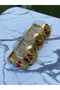 Cherry Elysia Gold 3-Piece Snack Bowl, Presentation Bowl, Spice Bowl, Ice Cream Bowl, Treat Bowl, Glass Bowl with Tray - 3