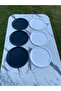 6-Piece Metal Single Serving Tea, Coffee, Pastry Serving Presentation Tray - 3