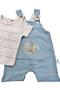 Baby Boy Salopet Shorts Overall / Short Sleeve T-Shirt Salopet Overall / Baby Overall with Kangaroo Pocket - 2
