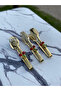 Cherry Gold Stylish Serving Presentation Set Titanium Coated 3-Piece Tongs Set Stainless Steel - 4