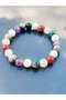 Women's Natural Stone Design Energy Bracelet (Coral-Moonstone-Amethyst-Varisite-Jasper)