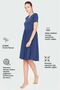 - Women's Navy Blue V-Neck Dress - 4