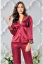 Cemre Satin Nightgown Dressing Gown Pajama Set Shorts Set 6-Piece Bridal Dowry Set 8045 - 2