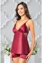 Cemre Satin Nightgown Dressing Gown Pajama Set Shorts Set 6-Piece Bridal Dowry Set 8045 - 3