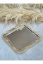 Bordured 22cm Square Silver Gold Tray Groom Coffee Tray
