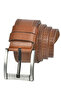 Men's Tan Leather Sport Belt with Double Seam Detail on the Sides 2402604 - 3
