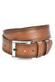 Men's Tan Leather Sport Belt with Double Seam Detail on the Sides 2402604