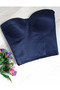 Navy Blue Tie-Up Satin Corset Bustier Ready Size