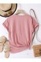 Women's Pink Floral Bookshelf Printed Oversized T-Shirt - 2