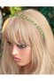 Imported luxury custom design metal crystal stone daisy flower motif crown green women's children's crown - 2