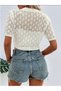 BAGGED HOLE SHORT SLEEVE SEASONAL KNITWEAR CARDIGAN - 4