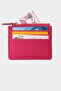 3603 Genuine Leather Coin Compartment Zippered Women's Men's Wallet Card Holder Pink - 6