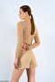Women's Knitwear Sweatshirt Cross-Knot Front V-Neck Standard Size - 3
