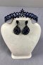 Navy Blue Delicate Vera Bridal Henna Tiara and Teardrop Earrings - 4