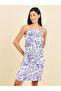 Sketchy Floral Satin Ruffle Hem Slip Dress - 2