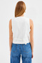 6796 Short Woven Vest - Ecru - 7