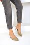 Beige Classic Women's Heeled Shoes - 19245 - 3