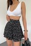 Women's Black Ecru Viscose Fabric Summer Shorts Skirt 1905 - 5