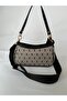Women's Patterned Shoulder Baguette Crossbody Bag, Handbag and Shoulder Bag, Adjustable Strap , Patterned Minimalist Design - 2