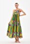 Askılı Patchwork Elbise - 6