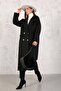 Oversize Black Stamped Coat - 32-6502