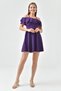 Flexible Crepe Fabric Collar, Two Layers, Flounce Strap Detail, Plum Dress, Plum Graduation Dress 014 - 7