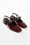 William Tweed Detailed Blunt Toe Short Heeled Women's Ballerinas - 4