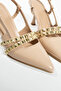Davin Studded Detail Ankle Tied Open Back Women's Classic Heels - 4