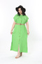Women's Plus Size Green Dress with Belt as a Gift - 6