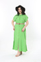Women's Plus Size Green Dress with Belt as a Gift - 5