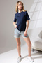 Cotton Combed Cotton Compact Heavy Fabric Short Sleeve Comfort Fit T-Shirt 21666 Dark Blue