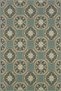 Floral Geometric Shape Patterned Decorative Washable Carpet in Green Ball Miravip8434