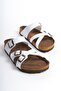 White Cross-Strapped Women's Summer Slippers - 2