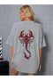 UNISEX T-SHIRT WITH SCORPION PRINT ON THE BACK, COTTON, SPECIAL DESIGN.