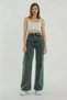 Women's Donal Smoked Lycra Wide Leg Jean - Casual Wide Leg Denim Trousers - 4